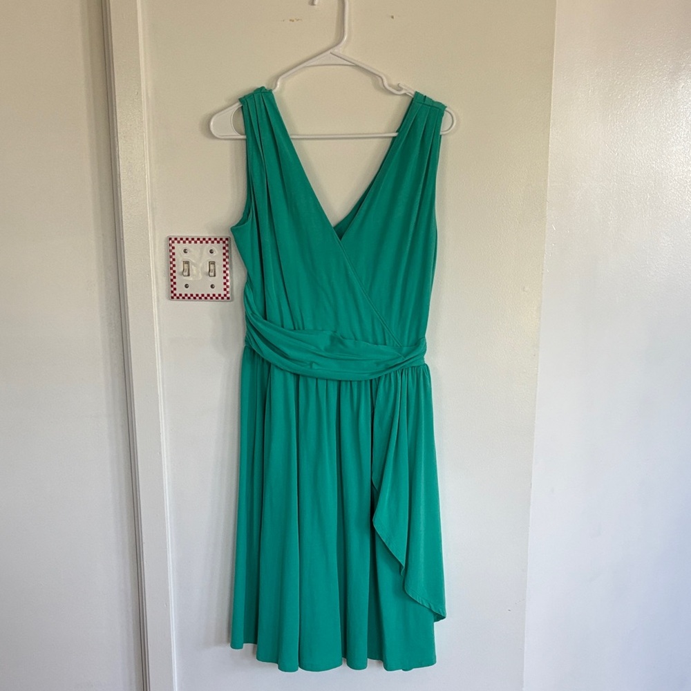 Garnet Hill Teal Sleeveless Midi Dress
